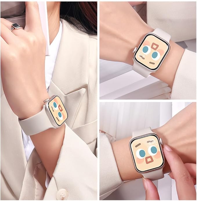 Sport Band for Apple Watch Bands for Women Men 40mm 44mm 38mm 42mm 46mm 41mm 45mm 49mm,Soft Waterproof Silicone Strap Wristbands for iWatch Bands Apple watch Series 10 9 8 7 6 5 4 3/SE 2nd/Ultra 2