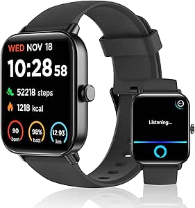 Smart Watch for Men Women (Answer/Make Call), Alexa Built-in, 1.8" Touch Screen Fitness Watch with SpO2 Sleep Monitor, 100 Sport, IP68 Waterproof Step Counter Smartwatch for iOS Android