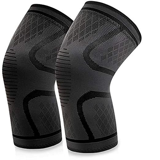 SCIENISH Knee Support, 2 Pack Anti Slip Knee Brace Sleeves Super Elastic