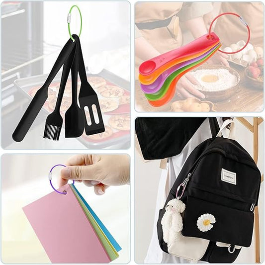 16-Pack Stainless Steel Key Rings, 2mm Coated Wire Keychains, 6-Inch Large Keyrings for Luggage Tags.(Mixed)