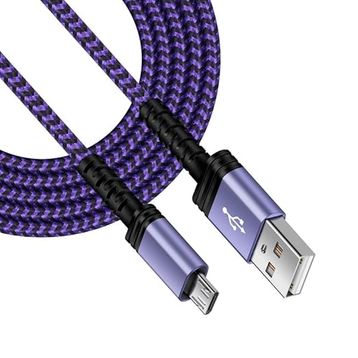 Micro USB Charging Cable, 1 Pack 6 Feet, Nylon Braided Android Charger Cord, Fast Charging Cable, Compatible with Galaxy S6 S7 Edge, Kindle, Android and Windows Smartphones - Purple