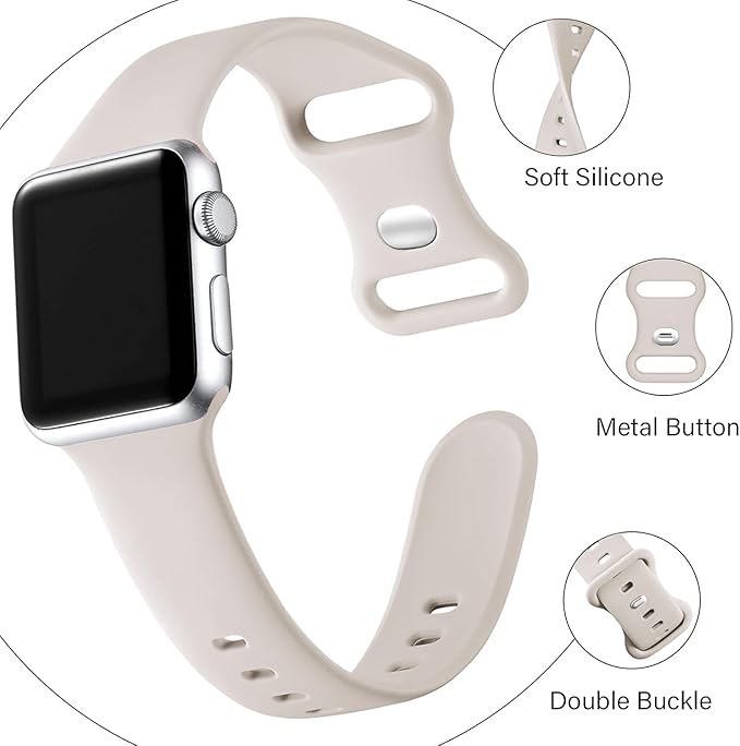 Sport Band for Apple Watch Bands for Women/Men 40mm 44mm 46mm 45mm 42mm 41mm 49mm iWatch Bands 38mm 42mm,Soft Waterproof Silicone Wristband Strap for Apple Watch series 10 9 8 7 6 5 4 3 SE Ultra/2