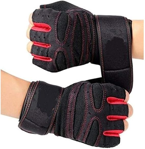 U-HOOME Workout Gloves with Wrist Support Anti-Slip Silica Gel Grip Adjustable Velcro Strap Weightlifting Gloves For Cross Fit Fitness Cycling XL