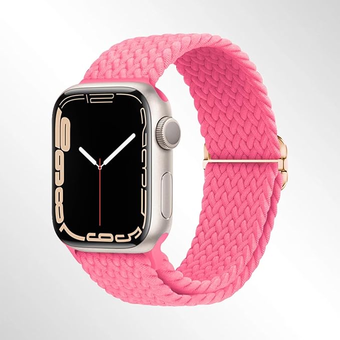 Braided Stretchy Solo Loop Compatible with Apple Watch Bands 38mm 40mm 41mm 42mm 44mm 45mm 46mm 49mm for Women Men, Nylon Elastic Straps Wristbands for iWatch Series 10 9 8 7 6 SE 5 4 3 2 Ultra