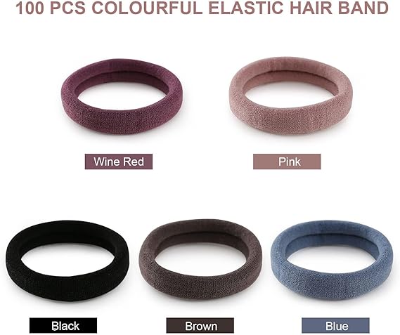 35PCS Hair Ties for Women, Smooth and Thick Black Hair Bands, Durable Elastic Hair Ties for Secure Ponytail Holding (Natural Colors)